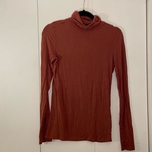 Lightweight terra cotta turtleneck
